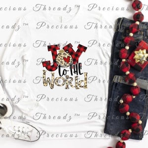 SCREEN PRINT - Joy to the World | Christmas | Leopard | Screen Print Transfer |