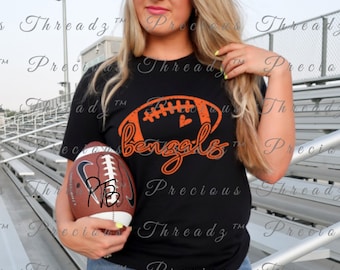 SCREEN PRINT | Bengals Cheer | Football | Orange and Black | Cheer Mom | Football Mom | Grunge | Bengals Fan | Screen Print Transfer