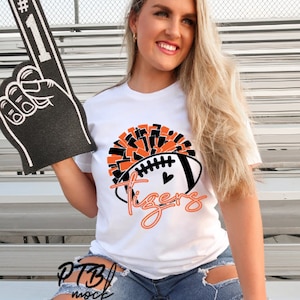 INSTANT Download - Tigers Cheer Pom, Football, Smooth Style,  Football, Tigers Orange and Black, Svg, Png, PDF