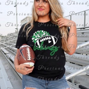 INSTANT Download - Vikings Cheer Pom, Football, Smooth Style,  Football, Vikings Green & White, Svg, Png, PDF