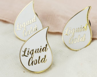 Liquid Gold Enamel Lapel pin badge , Breastfeeding Mother Gift, midwife, doula, breastfeeding supporter