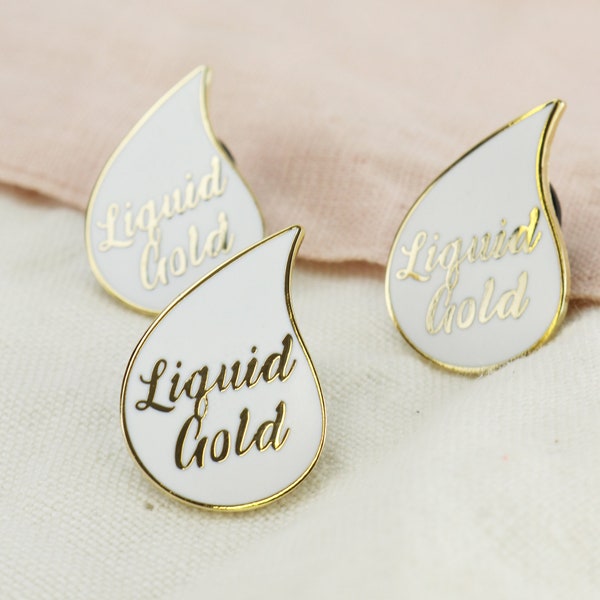 Liquid Gold Enamel Lapel pin badge , Breastfeeding Mother Gift, midwife, doula, breastfeeding supporter