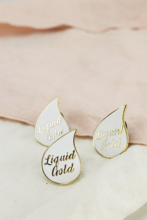 Liquid Gold Enamel Lapel Pin Badge , Breastfeeding Mother Gift, Midwife,  Doula, Breastfeeding Supporter 