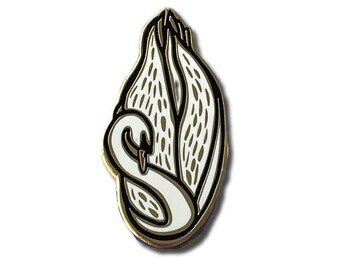 Swan enamel pin badge