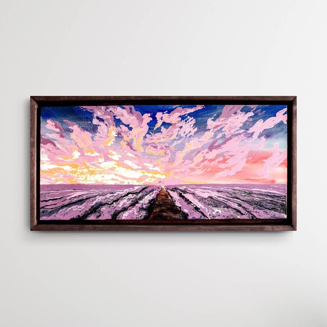 Lavender Flowers Painting on Canvas. Mother's Day Gift. Purple Abstract