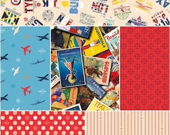 Pan Am - Build Your Own FQ Bundle - Airplanes, Travel Posters, Pan Am Logos, and Icons by Riley Blake Designs