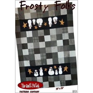 Frosty Folks Lap Quilt by The Sugar Pine Company for Flannel or Wool Applique