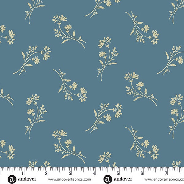 Sewing Basket - Petunia Blue by the half yard - Laundry Basket Quilts - Andover Fabrics - 949B