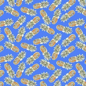 Dear Stella - By The Half Yard - Pineapples -Ultramarine - Stella- 2013