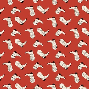 Wild Rose - Boots Red - By the Half Yard  - Riley Blake Designs - 14044 - Red