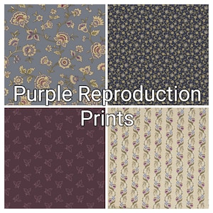 Purple  Reproduction Print Fat Quarters - Build Your Own Fat Quarter Bundle