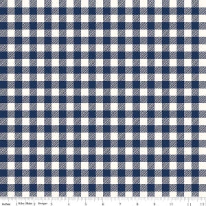 Riley Blake Navy Buffalo Check Flannel