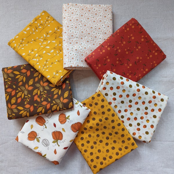 Adel in Autumn -  Build Your Own FQ  Bundle - Sandy Gervais for Riley Blake Design -Gold, Cream. Brown, Persimmon