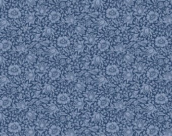 Cotton Lawn - Malve Inky - Das Original Morris & Co. - Halbe Yard - 54 "Breit - CLWM0012.Inky Tonal Blues