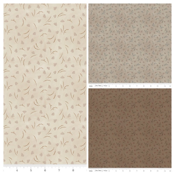 Huckleberry Saltbox - Branches - Karen Walker for Riley Blake Designs - 14355 - Oatmeal - Pewter - Taupe -3 Colorways - By the Half Yard