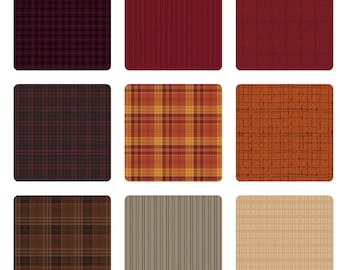 Kim Diehl Scrappenstance Flannel - Orange - Reds - Yellow - Build Your Own FQ Bundle - by Kim Diehl for Henry Glass