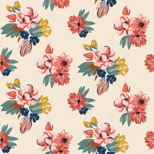 Wild Rose - Floral Cream - By the Half Yard  - Riley Blake Designs - 14041 - Cream
