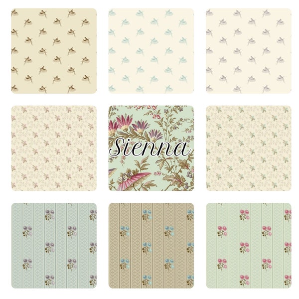 Sienna Build Your Own FQ Bundle -Nesting Birds - Berry Sprig - Lattice Posy - Max and Louise - Andover Fabrics