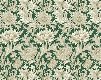 The Oxford Holiday Collection - Chrysanthemum Toile - Forest  - By the Half Yard - The Original Morris & Co. for Free Spirit - PWWM13
