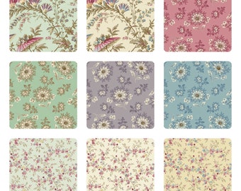 Sienna Crea il tuo set di tessuti FQ - Fiori fantasiosi - Jody - Fiori rampicanti - Max and Louise - Andover Fabrics