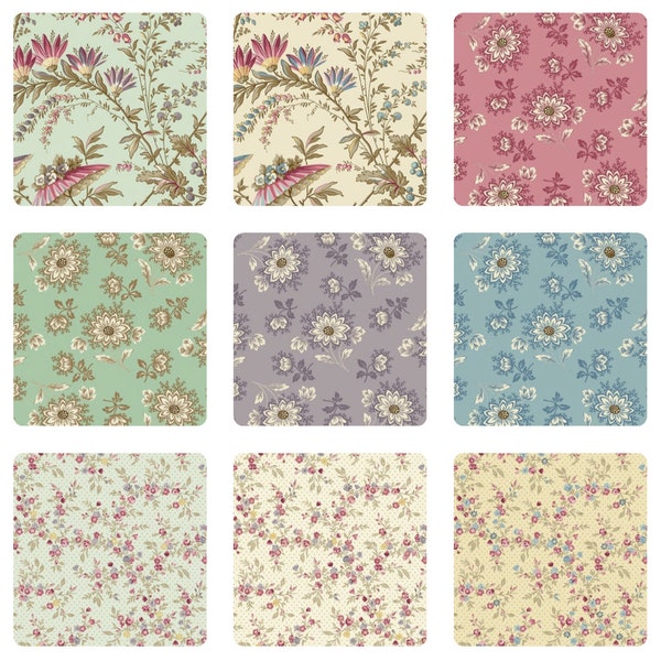 Sienna Build Your Own FQ Bundle -Whimsical Flowers -Jody - Trailing Flowers - Max and Louise - Andover Fabrics
