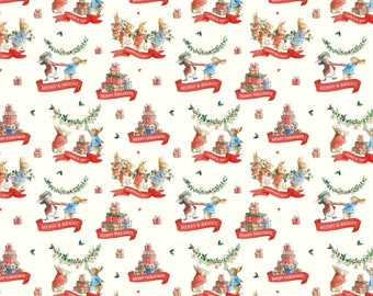 ピーターラビットのデコレーション - ハーフヤード単位 - ホッピーホリデー - 3262-03