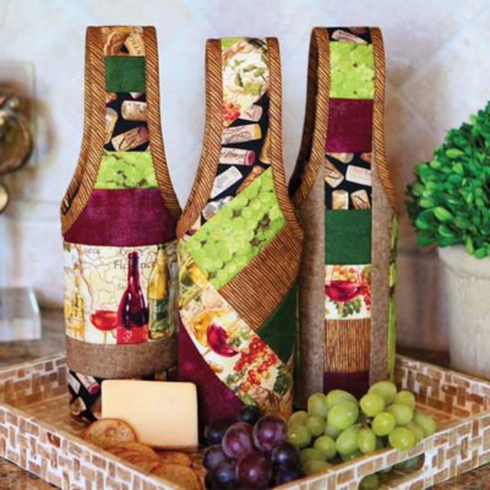 Quilt as You Go Wine Tote Pattern 3 Sew by Number Printed Etsy