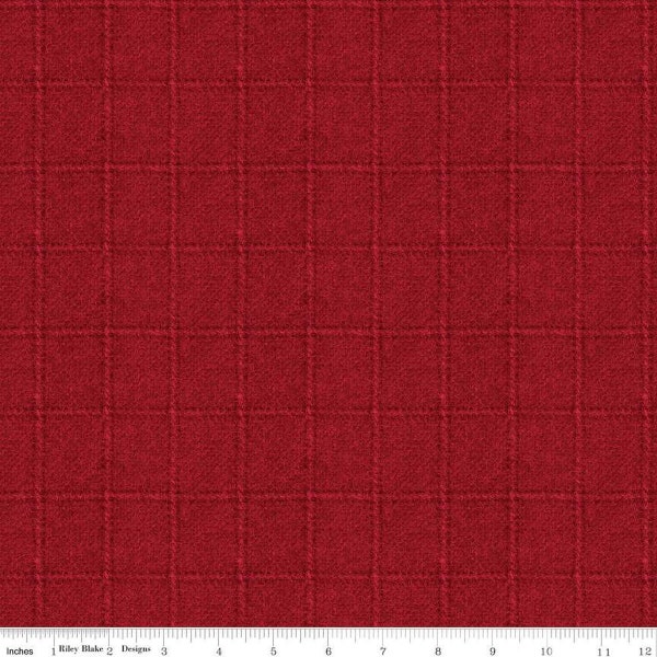 Red Tonal Plaid Flannel - Woolen Flannel Collection - Stacy West for Riley Blake Designs  F10640 - By the Half Yard