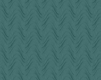 Fernshaw - Daniel - Teal - By the Half Yard - Max and Louise for Andover Fabrics - 1031 - T   Tonal