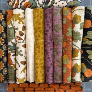 Franelas Woolies de la Cosecha de Otoño - Crea tu propio paquete de retales - Crema, Naranja, Negro, Verde, Morado