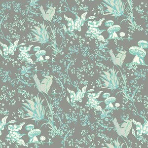 Sweet Baby Mushroom Print by Cid Pear for RB Studios - Gray - 2407- 4 By The Half Yard