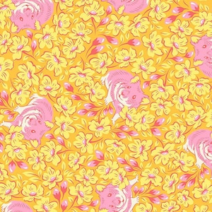 Besties - Chubby Cheeks Buttercup - By the Half Yard - Tula Pink Free Spirit Fabrics - PWTP218.Buttercup