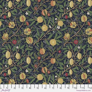 The Oxford Holiday Collection - Medium Fruit - Ink - By the Half Yard - The Original Morris & Co. for Free Spirit - PWWM0128