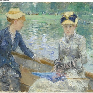 夏の日のファブリックパネル - 象徴的なフランス印象派の作品をプリントしたコットンパネル - 34インチ x 44インチ - ベルト・モリゾ - オーガニックコットン
