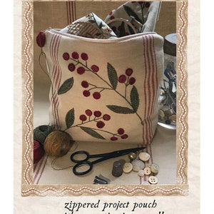 Hawthorne Pattern by Kathy Schmitz - Applique - Embroidery - Quilt - Zippered Pouch - KS-1817