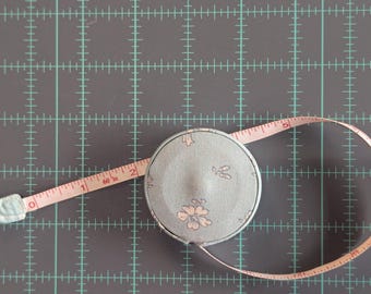 Liberty Craft Club Tape Measure - Cloth Covered Retractable Pocket Tape Measure - Blue Floral - Inches and Millimeters