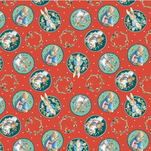 Scallop Badges Peter Rabbit - By the Half Yard -  Hoppy Holidays - 3262-04