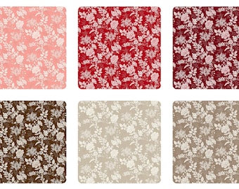 Tranquilty di Kim Diehl - By the Half Yard - Rosa, Rossi, Marrone, Tan