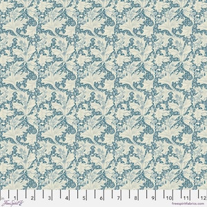 Emery Walker - Small Wallflower - Blue - By the Half Yard - The Original Morris & Co. for Free Spirit - PWWM0108