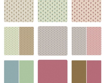 Sienna Crea il tuo set di tessuti FQ - Uccelli nidificanti - Rametto di bacche - Mazzolino a reticolo - Max and Louise - Andover Fabrics