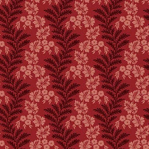 Bannard Hills - By The Half Yard - Red Vine Stripe - Cranberry Red - 2939-88 - Michelle Yeo - Henry Glass