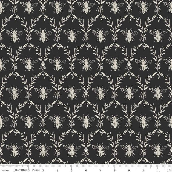 Honey Bee- Black - By the Half Yard -  My Mind's Eye for Riley Blake Designs - C11705