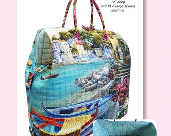 Giant Poppins Bag by Aunties Two  - Paper Pattern with 2 handbag stays plus 2 Bosal Pre Cut Fusible Foam Bottoms