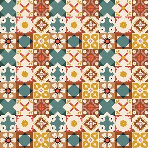 Wild Rose - Tiles Multi- By the Half Yard  - Riley Blake Designs - 14044 - Multi