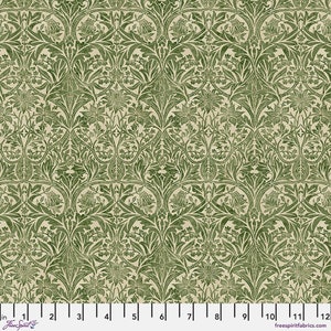 The Cotswold Holiday Collection - Medium Bluebell Green- By the Half Yard - The Original Morris & Co. for Free Spirit - PWWM93.Green