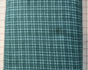 Woolies Flannel Plaid by Bonnie Sullivan #18502 Q Teal- by the half yard