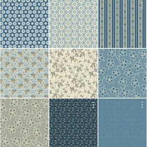 Cocoa Blue Laundry Basket Quilts - Build Your Own Fat Quarter Bundle - by Edyta Sitar for Andover Fabrics