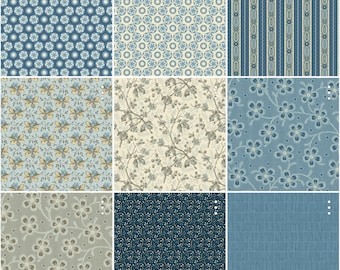 Cocoa Blue Laundry Basket Quilts - Build Your Own Fat Quarter Bundle - by Edyta Sitar for Andover Fabrics