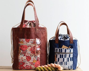 Firefly Tote - Noodlehead - A Drawstring Tote in two sizes - Ana Graham