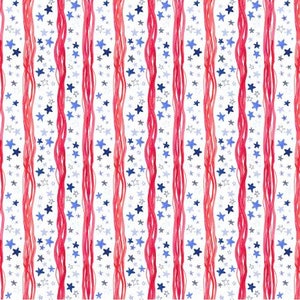 American Summer by Caitlin Collection for Dear Stella - Stars and Stripes White - By The Half Yard